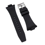 12mm Fine Square Pattern Black Rubber Watch Strap For Tissot PRX