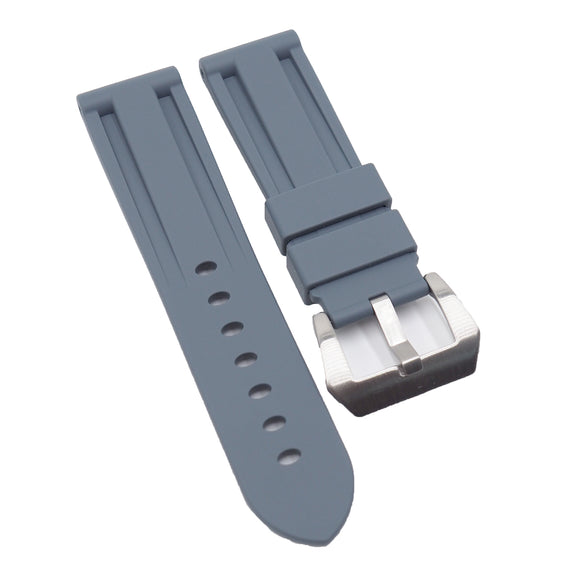 22mm, 24mm, 26mm Gray Rubber Watch Strap For Panerai