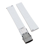 20mm, 22mm Double Ladder Pattern White FKM Rubber Watch Strap, Quick Release Spring Bars, Depolyant Clasp