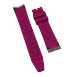 20mm Curved End Ruby Red FKM Rubber Watch Strap For IWC Portugieser