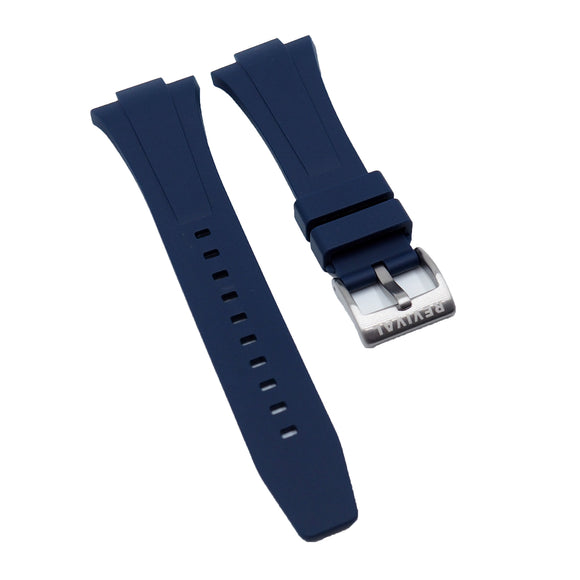 11mm, 12mm Navy Blue Rubber Watch Strap For Tissot PRX, Quick Release Spring Bars