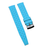 18mm, 20mm, 22mm Vintage Tropical Style Sky Blue FKM Rubber Watch Strap, Quick Release Spring Bars