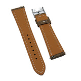 18mm, 20mm Clay Orange Canvas Watch Strap, White Stitching, Quick Release Spring Bars