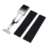 22mm, 24mm Mesh Style Black FKM Rubber CTS Watch Strap For Breitling