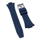 11mm, 12mm Navy Blue Rubber Watch Strap For Tissot PRX, Quick Release Spring Bars