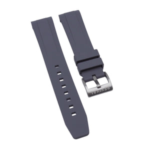 20mm Curved End Gray FKM Rubber Watch Strap For Tudor Black Bay 58