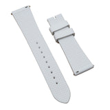 22mm Straight End Mini Pattern White FKM Rubber Watch Strap For Tudor, Quick Release Spring Bars