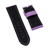 24mm Orchid Violet Saffiano Leather Watch Strap For Panerai, Small Wrist Length