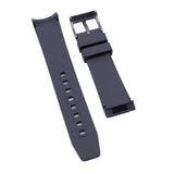 20mm Curved End Gray FKM Rubber Watch Strap For Tudor Black Bay 58