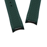 20mm Curved End Army Green FKM Rubber Watch Strap For Omega Seamaster Aqua Terra 150m, 41mm