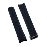 20mm Curved End Black FKM Rubber Watch Strap For Omega Seamaster Aqua Terra 150m, 41mm