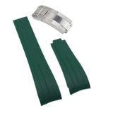 20mm Curved End Green Rubber CTS Watch Strap For Rolex, Omega and MoonSwatch