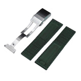 22mm, 24mm Mesh Style Green FKM Rubber CTS Watch Strap For Breitling