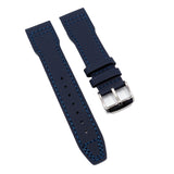 20mm, 21mm Pilot Style Navy Blue Fiber Watch Strap For IWC, Semi Square Tail