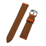 18mm, 19mm Sailcloth Texture Orange FKM Rubber Leather Hybrid Watch Strap, Quick Release Spring Bars