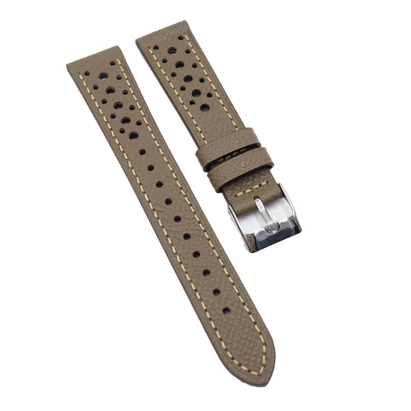 19mm Peanut Brown Epsom Calf Leather Racing Watch Strap