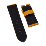 24mm Orange Saffiano Leather Watch Strap For Panerai, Small Wrist Length