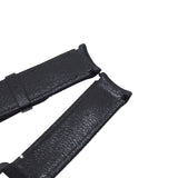 20mm Curved End Black Nylon Watch Strap For Rolex, White Stitching, Velcro Style