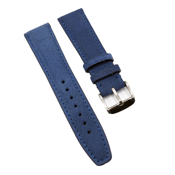 21mm Admiral Blue Suede Leather Watch Strap For IWC