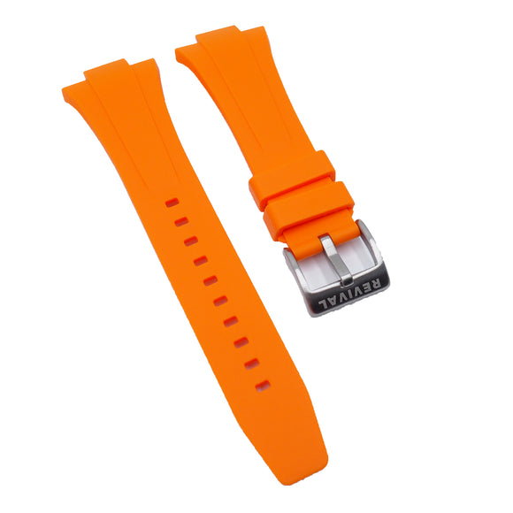 11mm, 12mm Orange Rubber Watch Strap For Tissot PRX, Quick Release Spring Bars
