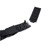 18mm, 20mm, 21mm, 22mm Straight End PVD Black Stainless Steel Watch Strap, Quick Adjustment, Model 7