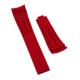 20mm Curved End Red Rubber CTS Watch Strap For Rolex, Omega and MoonSwatch