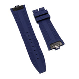 24mm Fine Triangle Pattern Navy Blue FKM Rubber Watch Strap For Vacheron Constantin Overseas, Quick Switch System