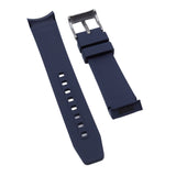 20mm Curved End Navy Blue FKM Rubber Watch Strap For Tudor Black Bay 58