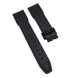 20mm, 21mm Pilot Style Black Fiber Watch Strap For IWC, White Stitching, Semi Square Tail