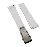 20mm, 22mm Ladder Step Pattern White Rubber CTS Watch Strap, Quick Release Spring Bars