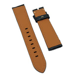 20mm, 22mm Sacramento Green Lizard Embossed Calf Leather Watch Strap, Cream Stitching