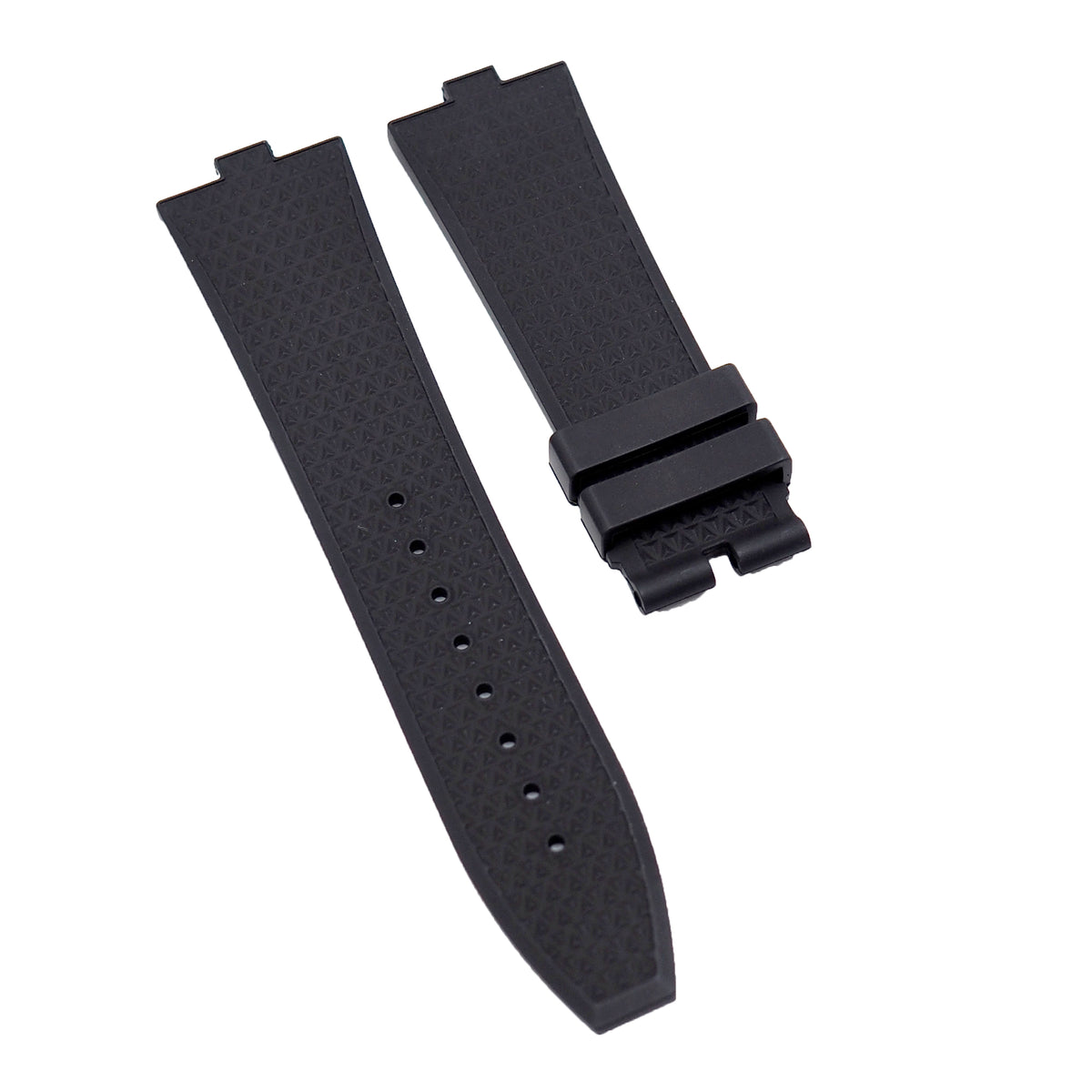 24mm Fine Triangle Pattern Black FKM Rubber Watch Strap For Vacheron C ...