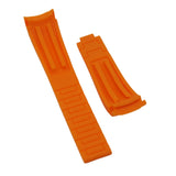 20mm Curved End Orange Rubber CTS Watch Strap For Rolex, Omega and MoonSwatch