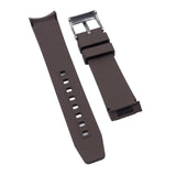 20mm Curved End Brown FKM Rubber Watch Strap For Tudor Black Bay 58