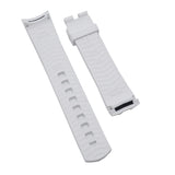 【GM】 20mm White Curved End FKM Rubber Watch Strap For Omega, Steel Inside