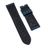 24mm Denim Blue Matte Calf Leather Watch Strap For Panerai, Cross Stitching