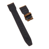 22mm Big Pilot Style Burnt Orange Alligator Leather Watch Strap For IWC, Cream Stitching, Rivet Lug, Semi Square Tail