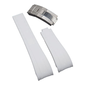 20mm Curved End White Rubber CTS Watch Strap For Rolex, Omega and MoonSwatch