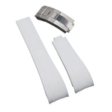 20mm Curved End White Rubber CTS Watch Strap For Rolex, Omega and MoonSwatch