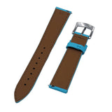 18mm, 19mm Sailcloth Texture Sky Blue FKM Rubber Leather Hybrid Watch Strap, Quick Release Spring Bars