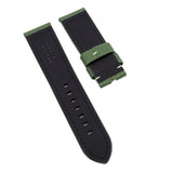 24mm, 26mm Emerald Green Nylon Watch Strap For Panerai, Cream Stitching