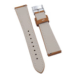 20mm Brown Goat Leather Watch Strap, Quick Release Spring Bars