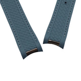 20mm Curved End Gray FKM Rubber Watch Strap For Omega Seamaster Aqua Terra 150m, 41mm