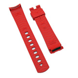 【GM】 20mm Red Curved End FKM Rubber Watch Strap For Omega, Steel Inside