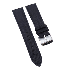 21mm Black Stripe Pattern Canvas Watch Strap