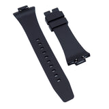 11mm, 12mm Black Rubber Watch Strap For Tissot PRX, Quick Release Spring Bars