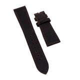 22mm Dark Brown Matte Calf Leather Watch Strap For Tudor Black Bay