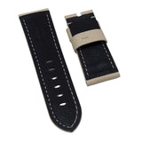 24mm Kahki Saffiano Leather Watch Strap For Panerai, Small Wrist Length
