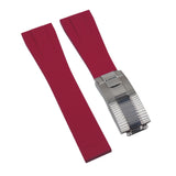 20mm, 22mm Straight End Red FKM Rubber CTS Watch Strap, Ladder Step Pattern