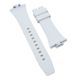 11mm, 12mm White Rubber Watch Strap For Tissot PRX, Quick Release Spring Bars